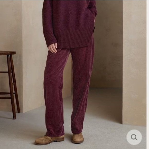 Poetry Pants - NWT Poetry TAPERED TROUSERS Cotton cord Soft Maroon 18 Straight Leg Corduroy